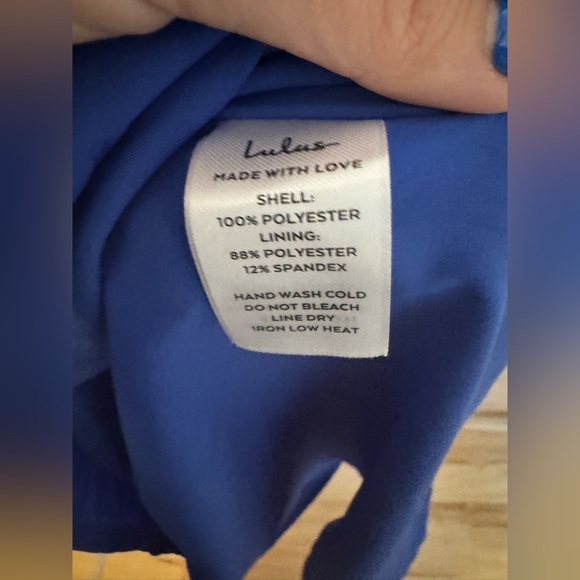 NEW Lulus Instinct Cobalt Asymmetrical Slip Midi Dress Blue Satin Small NWT - Picture 8 of 9
